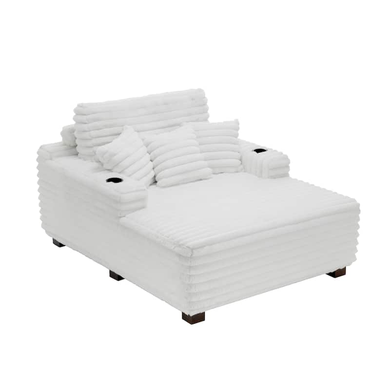 53" Wide Oversized Upholstered Chaise Lounge Indoor Sofa with Pillows