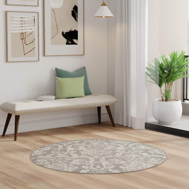 Nourison Jane Farmhouse Vintage Indoor only Damask Area Rug