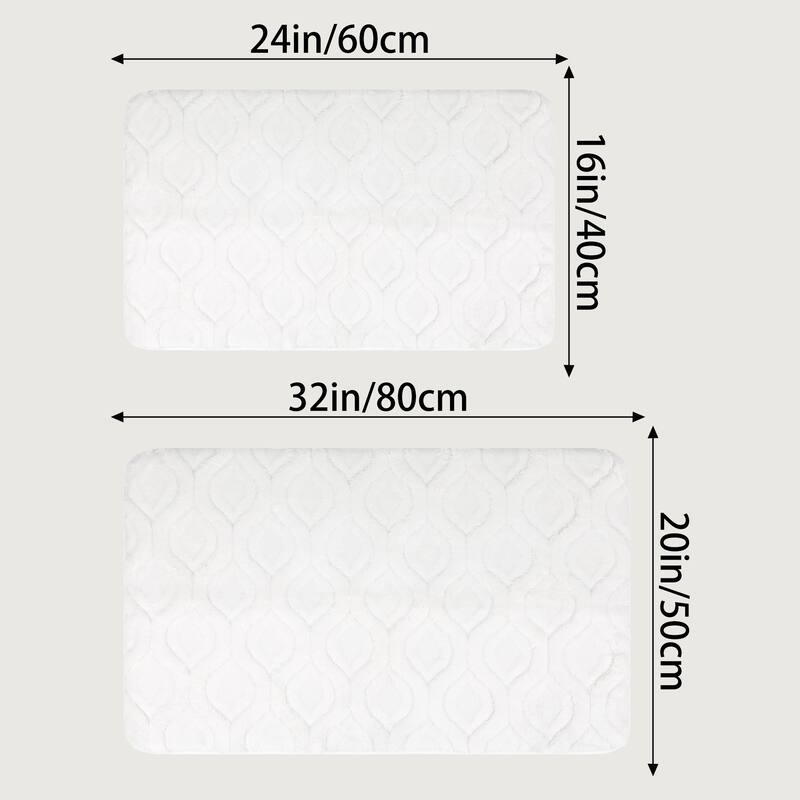 Absorbent Bathroom Rug, Soft Non Slip Mat, Rubber Backing Quick Dry Rugs for Shower Floor, Bath Decor