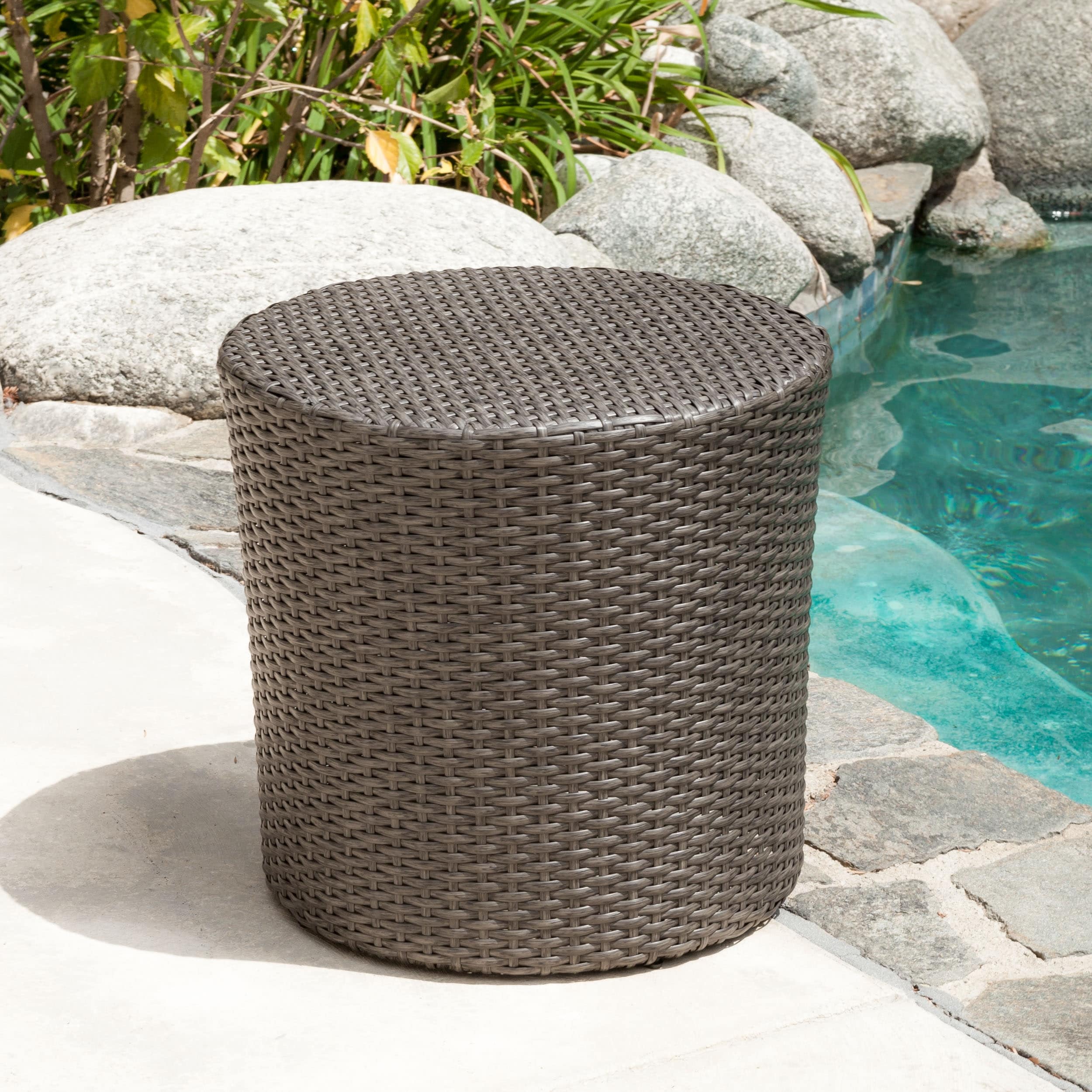 Christopher Knight Home Keaton Wicker Barrel Side Table