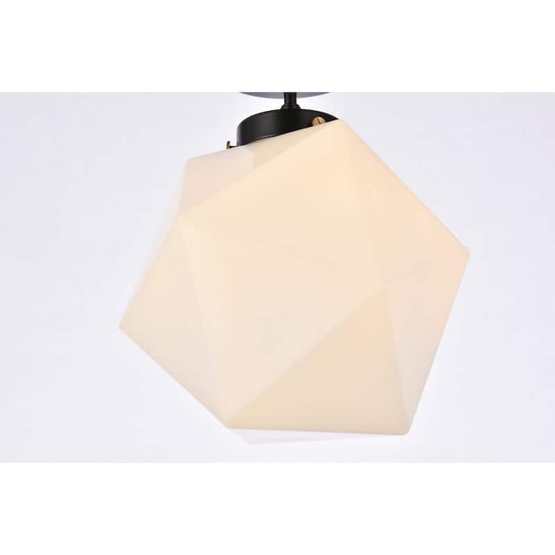 Lance 1 Light White Glass Flush Mount - 9.8 Inch
