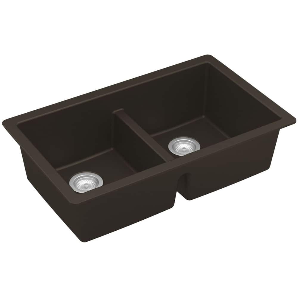 Karran USA QU-810 32" Undermount Double Equal Bowl Quartz/Granite