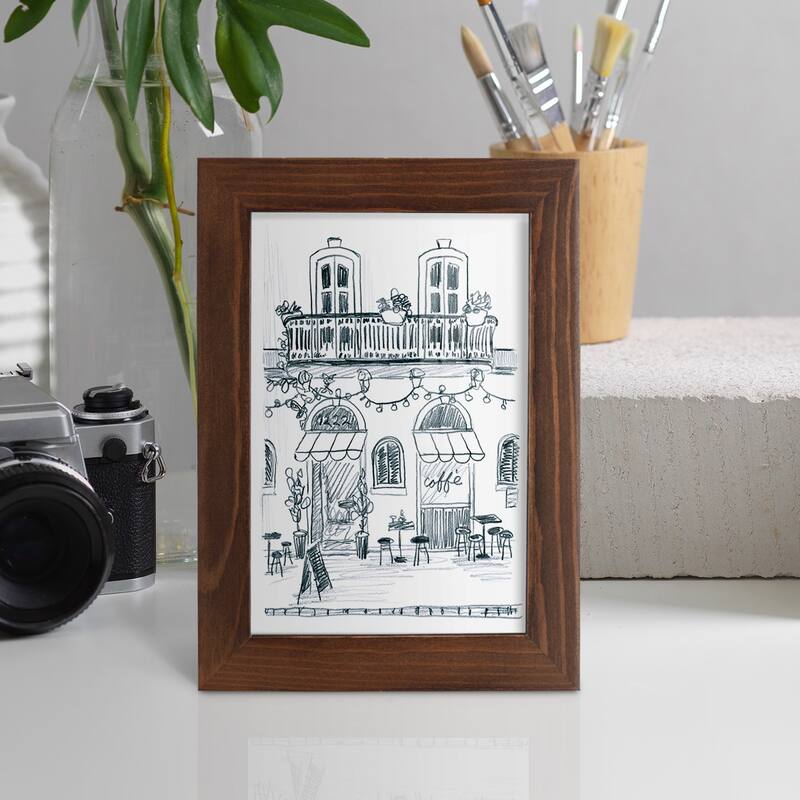 Italian Street Sketch II -Framed Print w/glass-Cherry Red