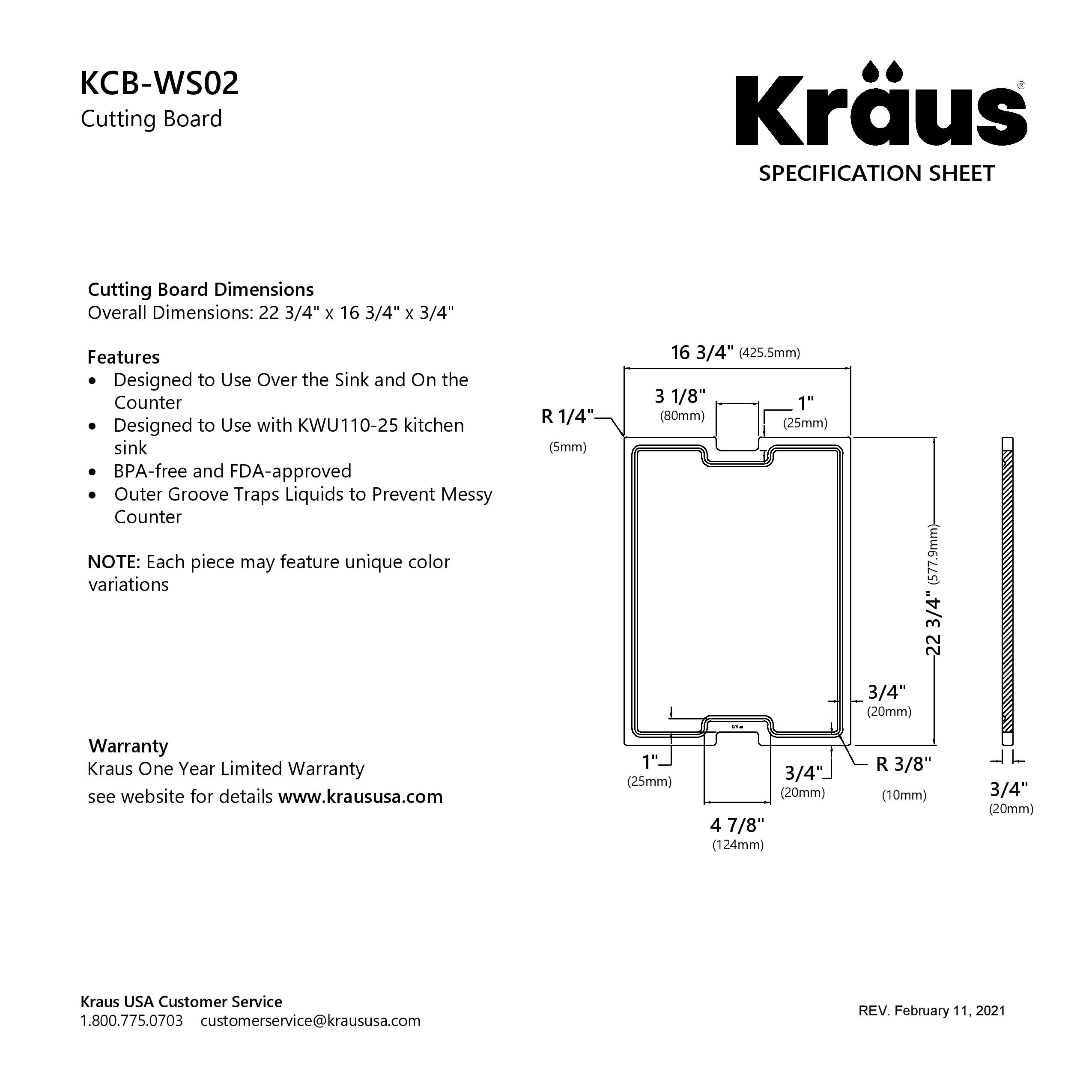 KRAUS Solid Bamboo Cutting Board for Kitchen Sink - Bed Bath & Beyond -  31264545