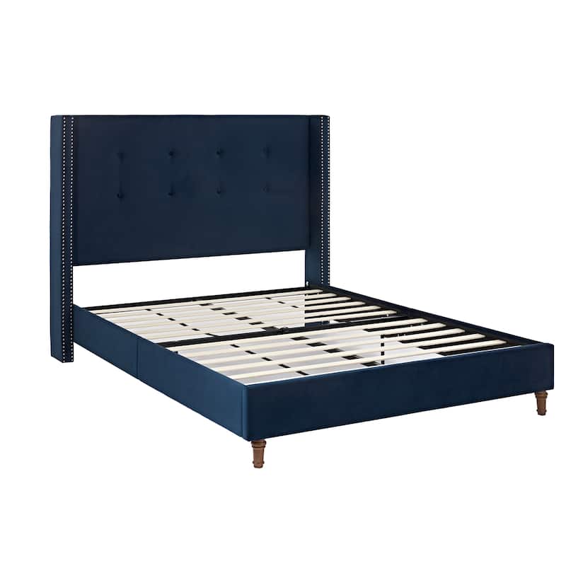 54" High Headboard Queen Peyton Upholstered Velvet Bed