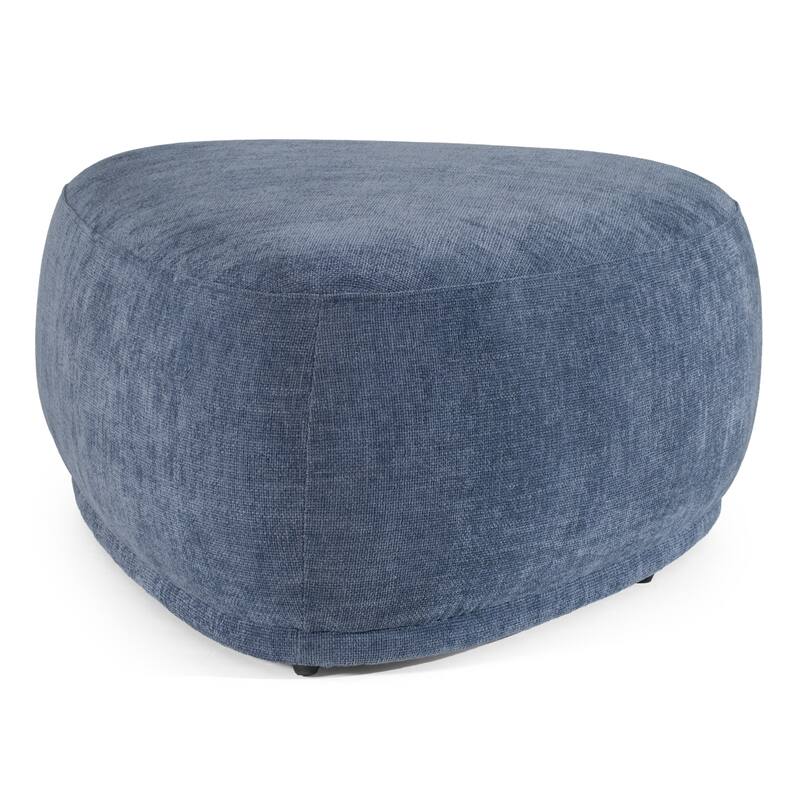 Divani Casa Kinsey Modern Blue Large River Rock Ottoman