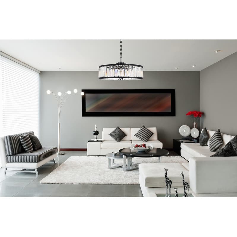 Royce Edge 10-Light Matte Black Chandelier