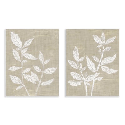 Stupell Botanicals on Textile Pattern Wall Plaque Art Design By Melissa Wang (Set of 2)