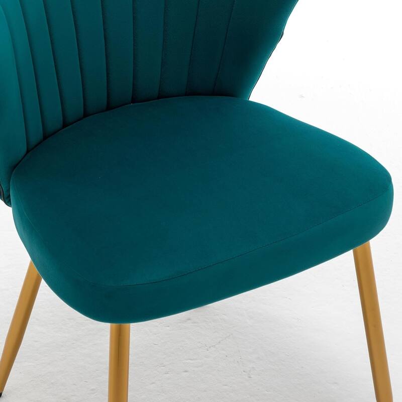 Modern Velvet Accent Chair with Channel-Tufted Design Comfortable and Trendy Armless Seat