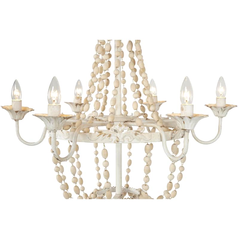 Wood Chandelier - White - Roche River Decor