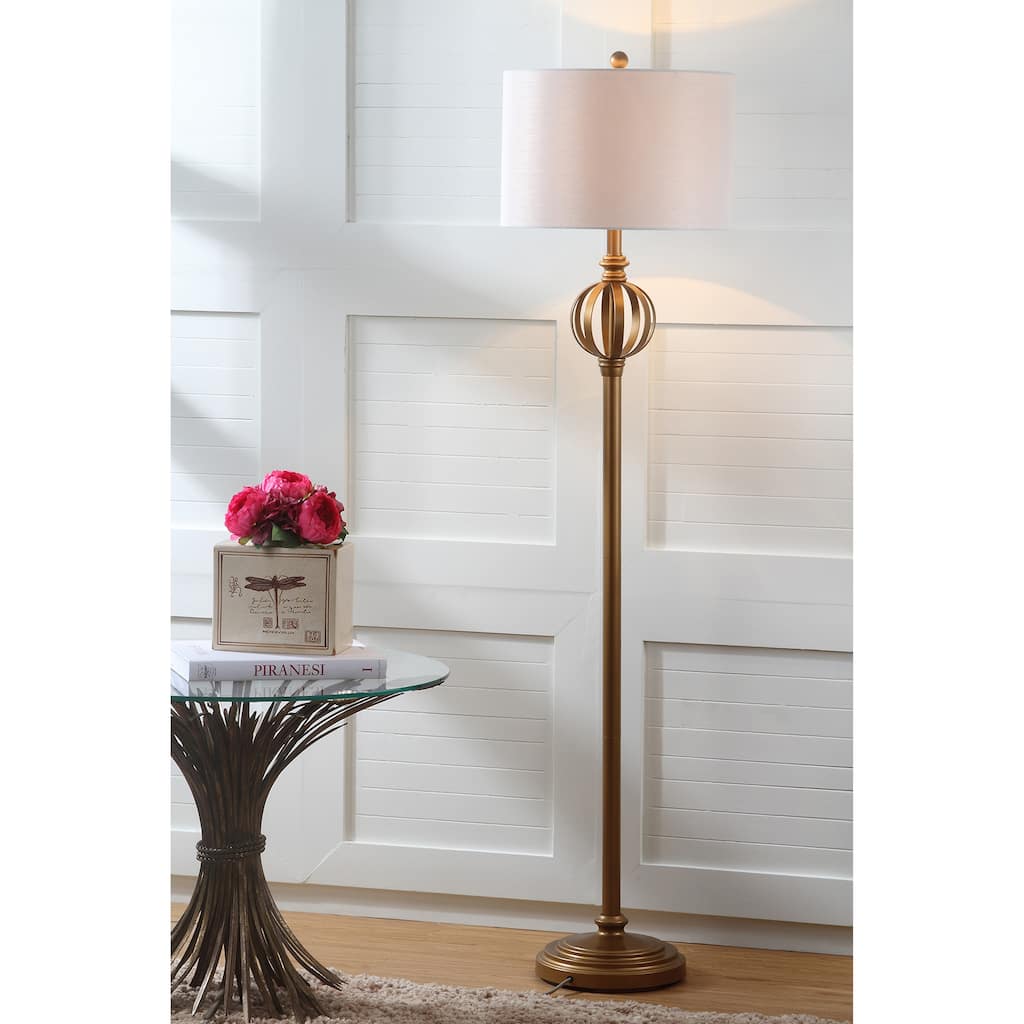 SAFAVIEH Lighting Jenna 62-inch Sphere Floor Lamp - 15"x15"x61.5" - Gold - 15Wx15Dx62H
