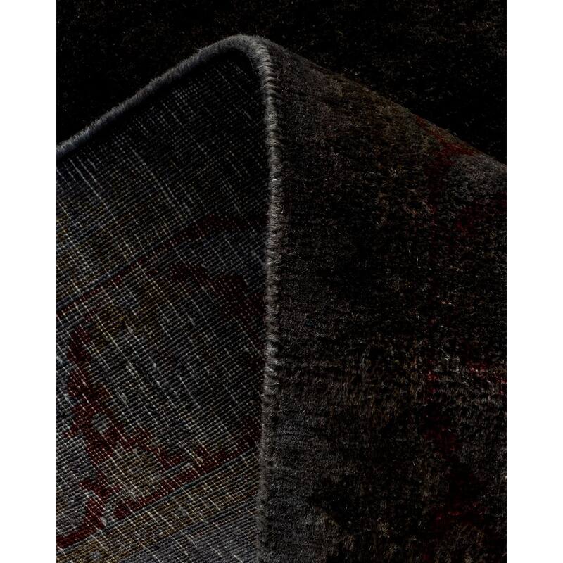 Overton Hand Knotted Wool Vintage Inspired Modern Contemporary Overdyed Gray Area Rug - 2' 7" x 22' 10"