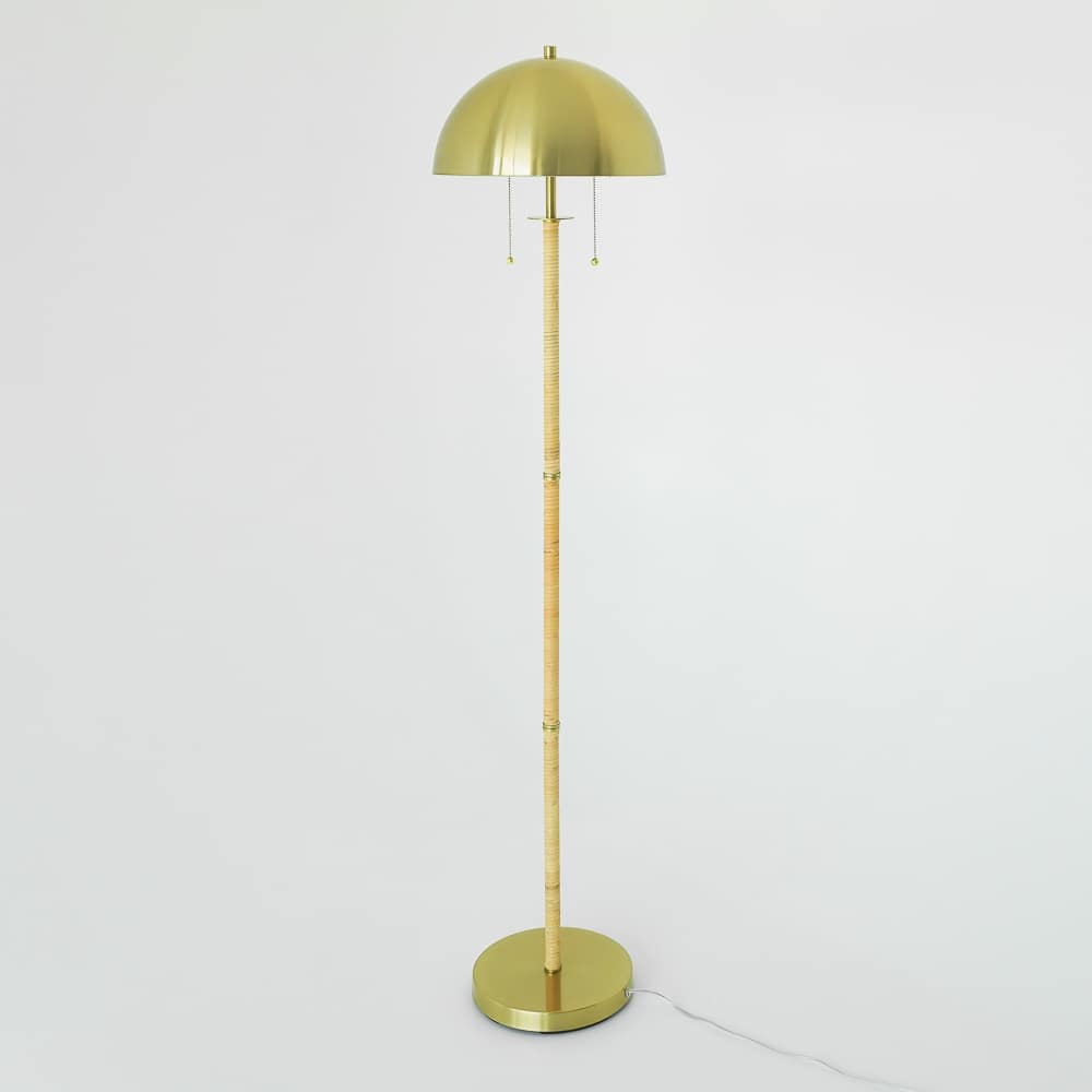 Elegant Duo Two-Light Floor Lamp - Brass