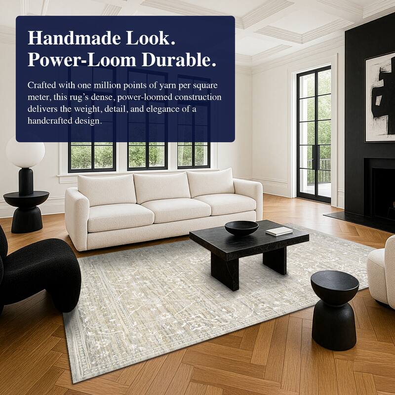 Dream Decor Rugs Delta Moresque Bone Floral Area Rug