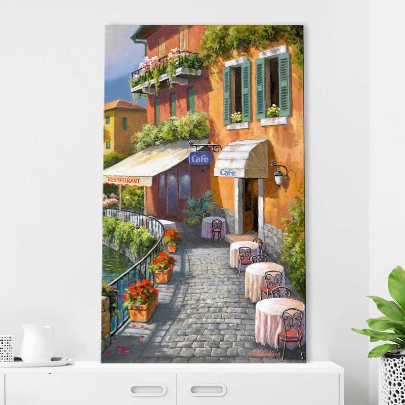 "Seaside Bistro Cafe" by Sung Kim II Print on Canvas