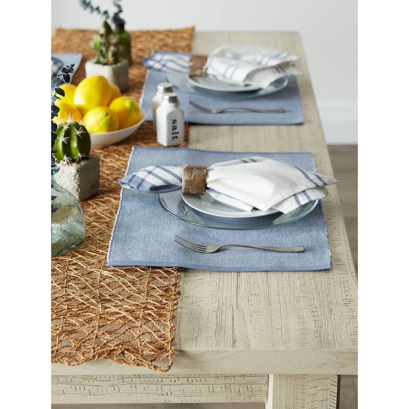 DII Black & White 2-Tone Ribbed Placemat (Set of 6)
