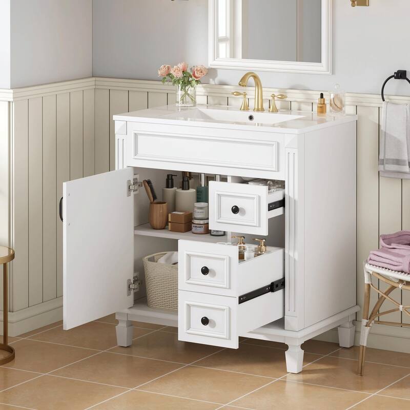 30" Bathroom Vanity with Ceramic Sink