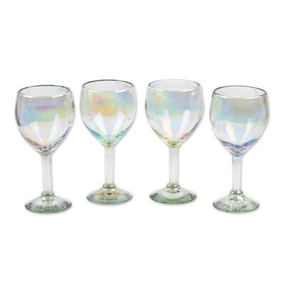 Novica Handmade Ethereal Fineness Handblown Wine Glasses (Set Of 4)