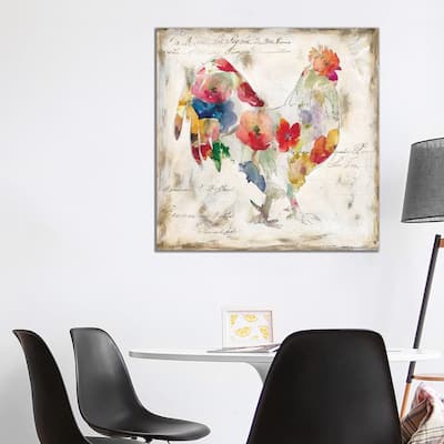 iCanvas "Flowered Rooster" by Carol Robinson Canvas Print