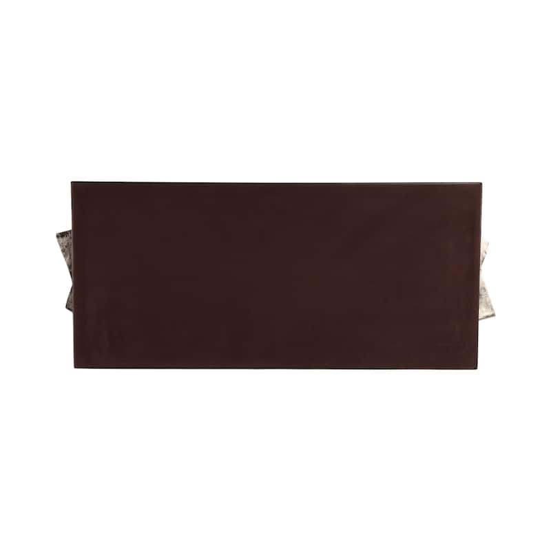Wood Fabric Andros Serving Trays Home Decor (Set of 2) - 22/26" Gray - 26" x 12" x 1"