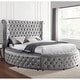 preview thumbnail 4 of 18, Furniture of America Shendae Glam Tufted Velvet Storage Footboard Round Platform Bed