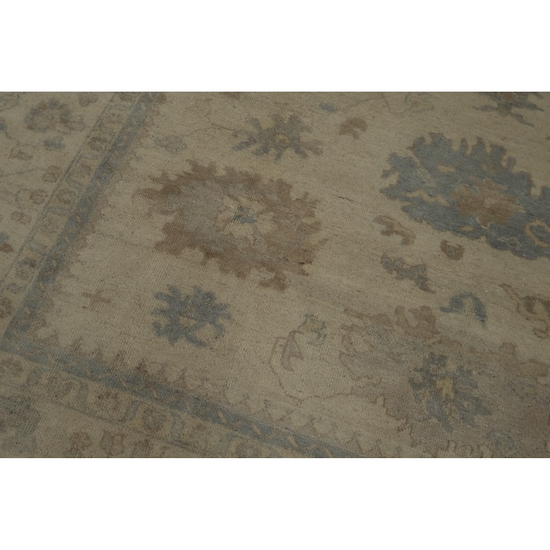 Hand Knotted Oriental 100% Wool Carpet Transitional All-Over Beige & Ivories Oushak Area Rug - 10' 0'' X 8' 0''