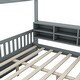 preview thumbnail 15 of 34, Wooden House Headboard Bed Frame w/ Shelves & Mini-cabinet, Unisex