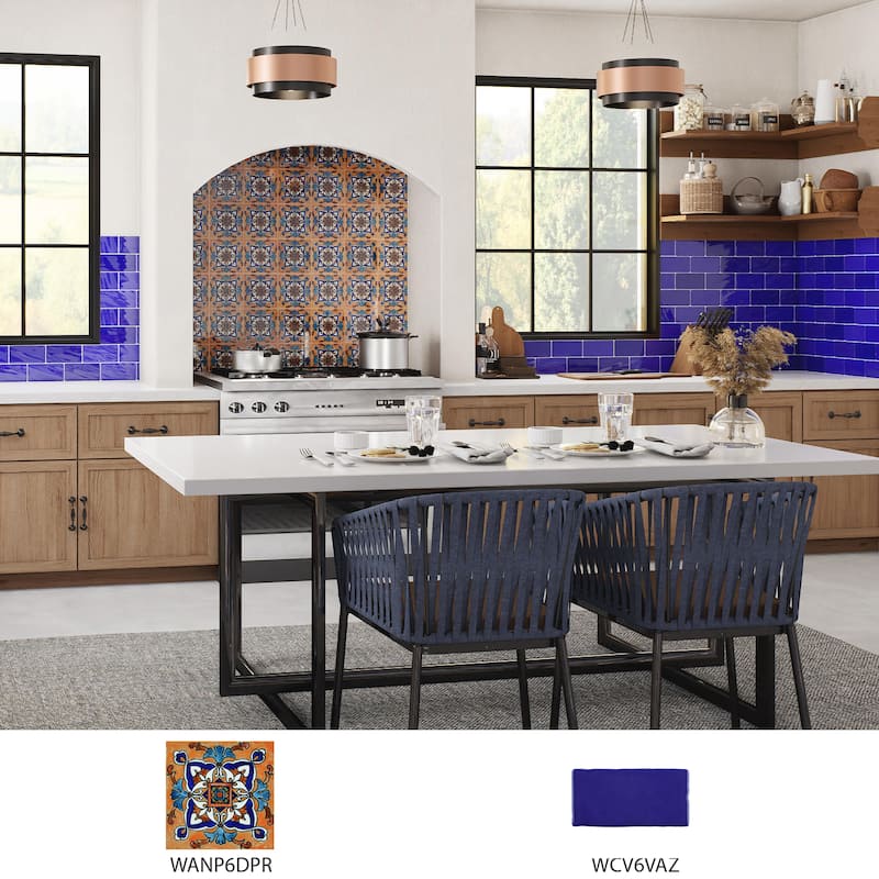 Merola Tile Provincial Deco Patais 6" x 6" Porcelain Wall Tile - (1 Tile)