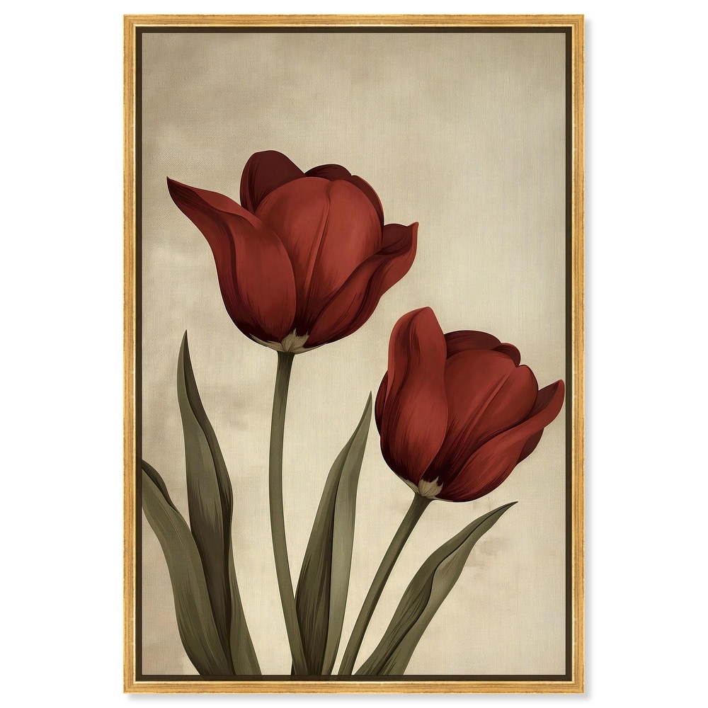 Deep Red Tulips Canvas by Art Remedy