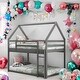 preview thumbnail 2 of 28, Low Bunk Design Twin over Twin Low Bunk Bed, House Bed with Ladder