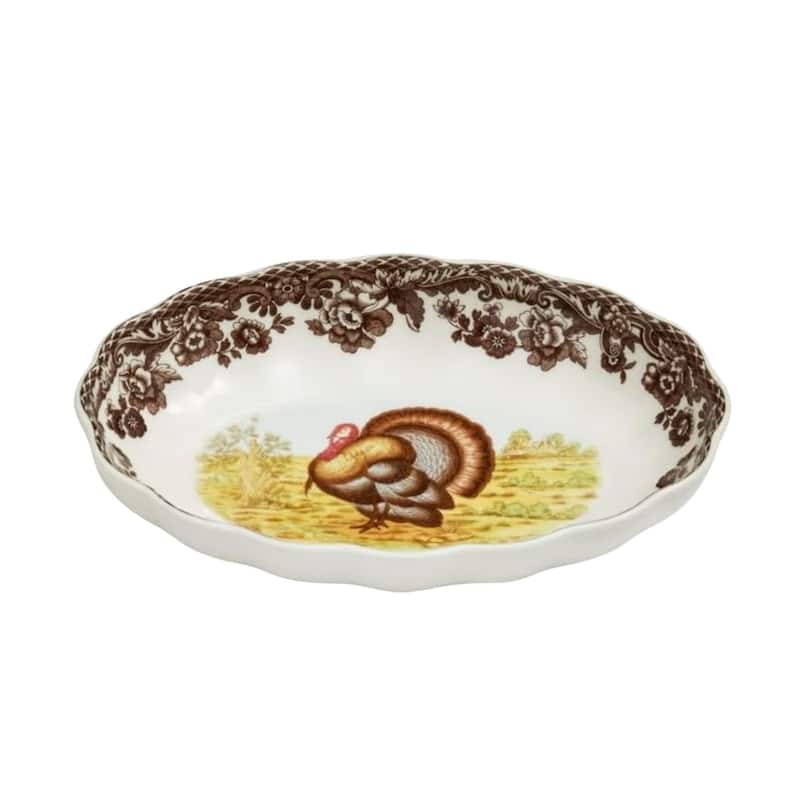 Spode Woodland Oval Fluted Dish - Turkey