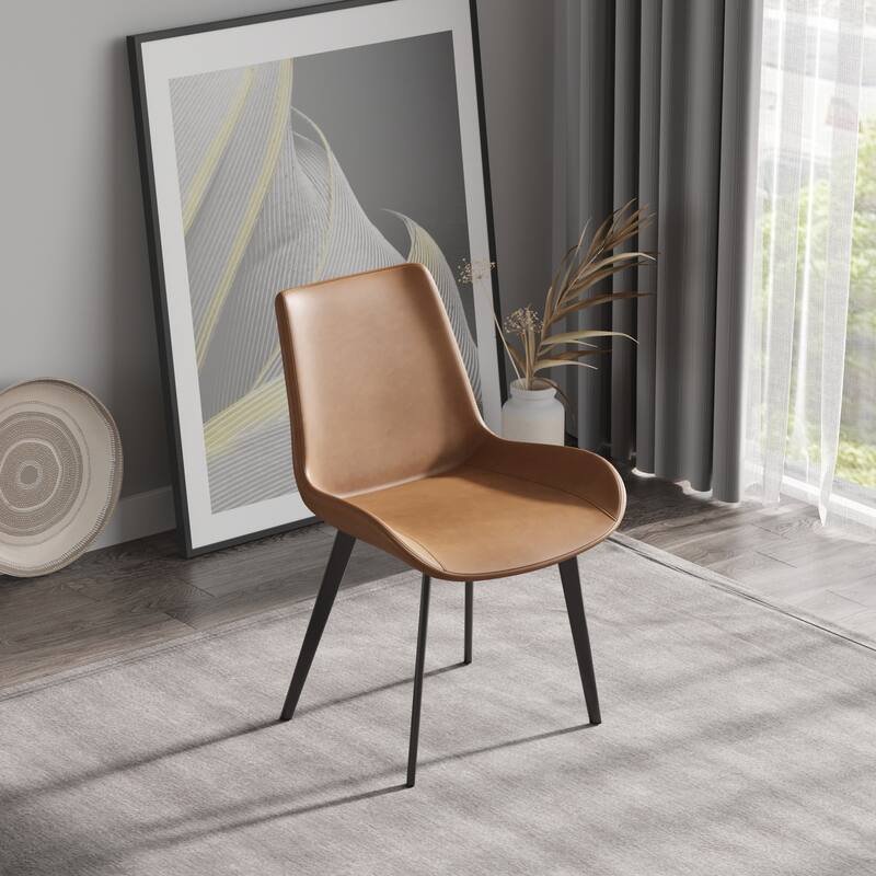 Metal Leg Dining Chair - Set of 4 - Brown
