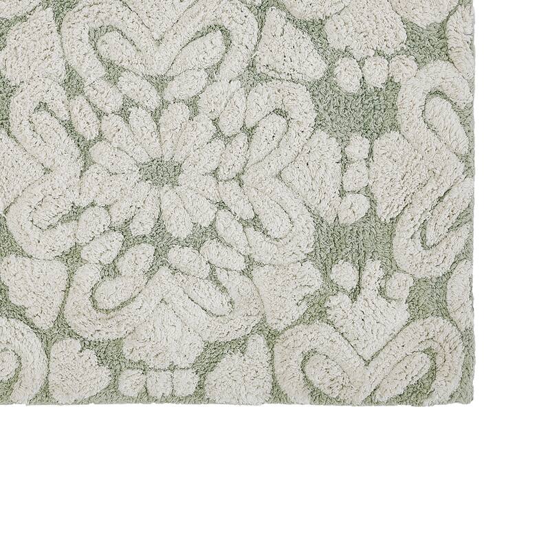 Better Trends Medallion Collection 100% Cotton 4-Pc Set Bathroom Rugs-Soft & Super Absorbent, Non-Skid Latex, Machine Washable