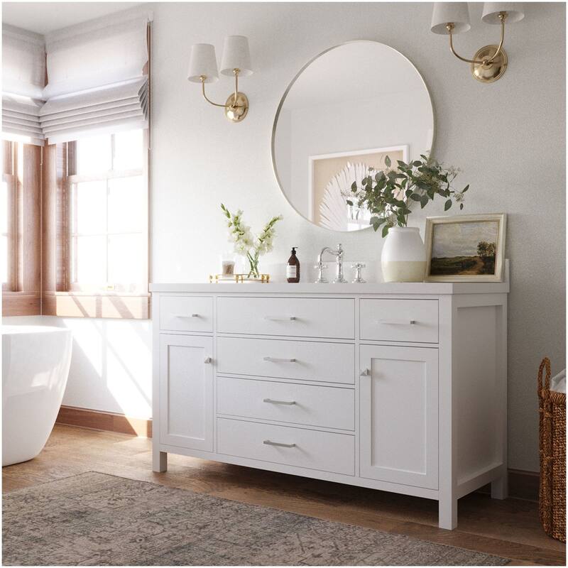 Ariel H061SWQOVO Bristol 61" Free Standing Single Oval Basin Vanity