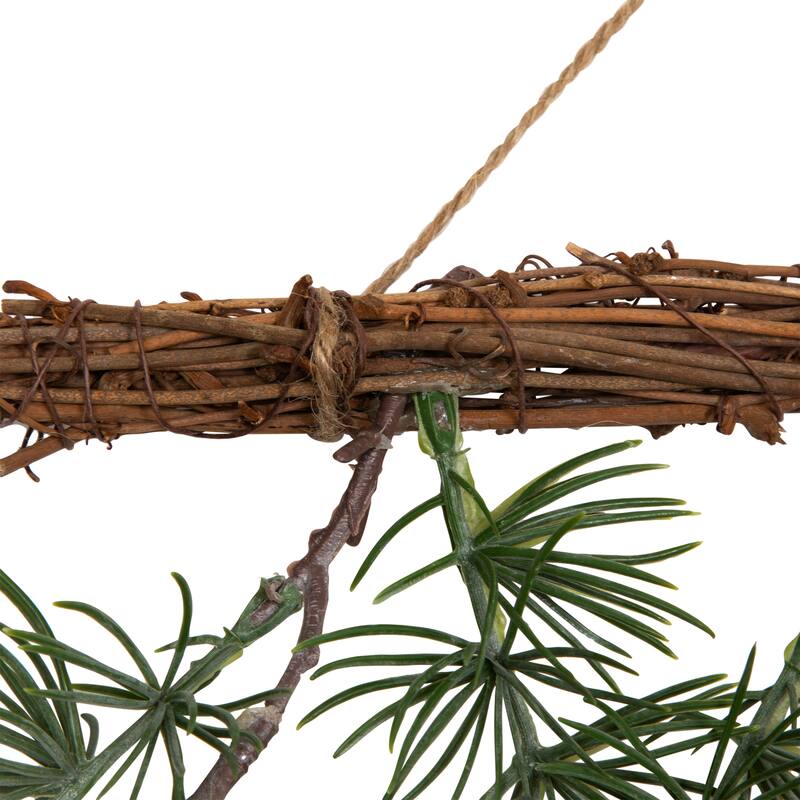 Pine Sprigs with Pine Cones Christmas Swag Wall Hanging- 27.5"