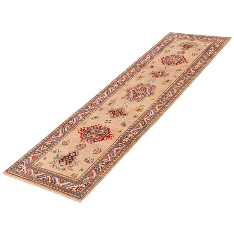 ECARPETGALLERY Hand-knotted Uzbek Ghazni Khaki Wool Rug - 2'9 x 9'10