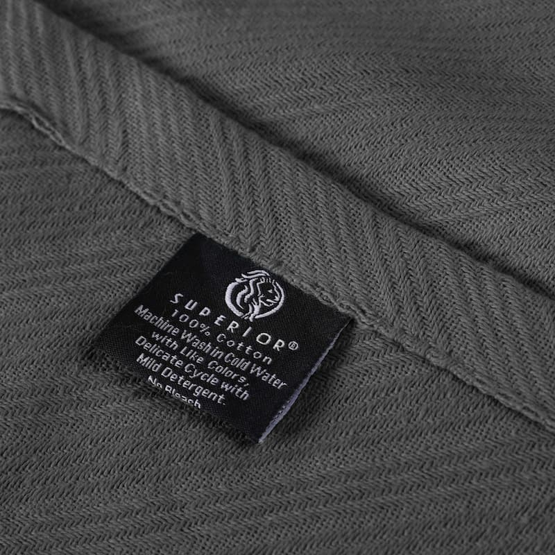 Superior Milan Cotton Textured Striped Lightweight Woven Blanket