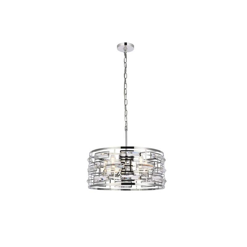 Elegant Lighting 1108D19 Kennedy 5 Light 19" Wide Crystal Pendant with