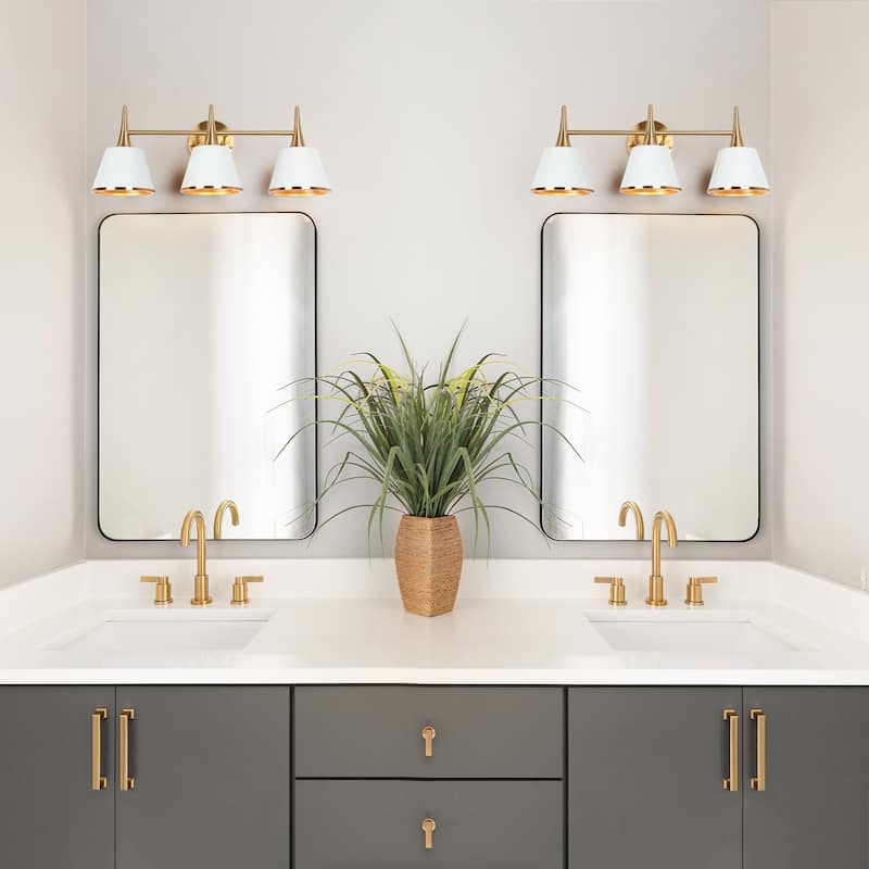 Mid-century Modern Gold 1/2/3/4-Light Bathroom Vanity Light Metal Wall Sconces