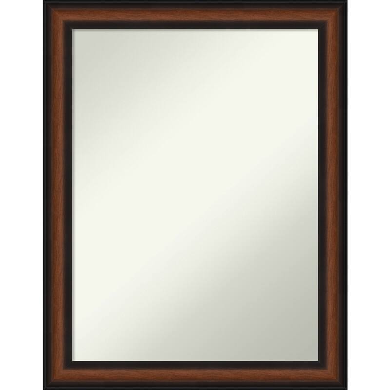 Non-Beveled Bathroom Wall Mirror - Yale Walnut Frame