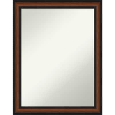 Non-Beveled Bathroom Wall Mirror - Yale Walnut Frame