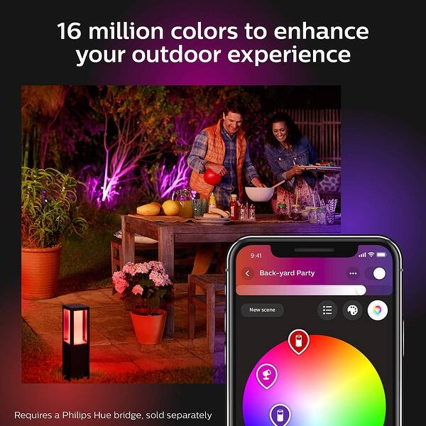 Shop Philips Hue White Color Ambiance Econic Wall Down Lantern Black On Sale Overstock 29230203