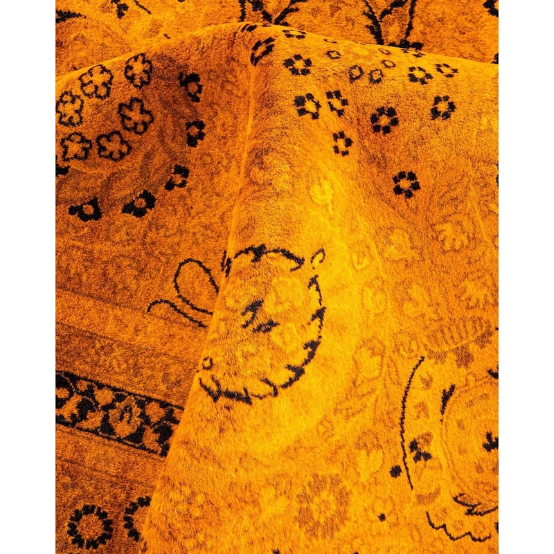 Fine Vibrance, One-of-a-Kind Hand-Knotted Area Rug - Orange, 8' 2" x 10' 3" - 8' 2" x 10' 3"