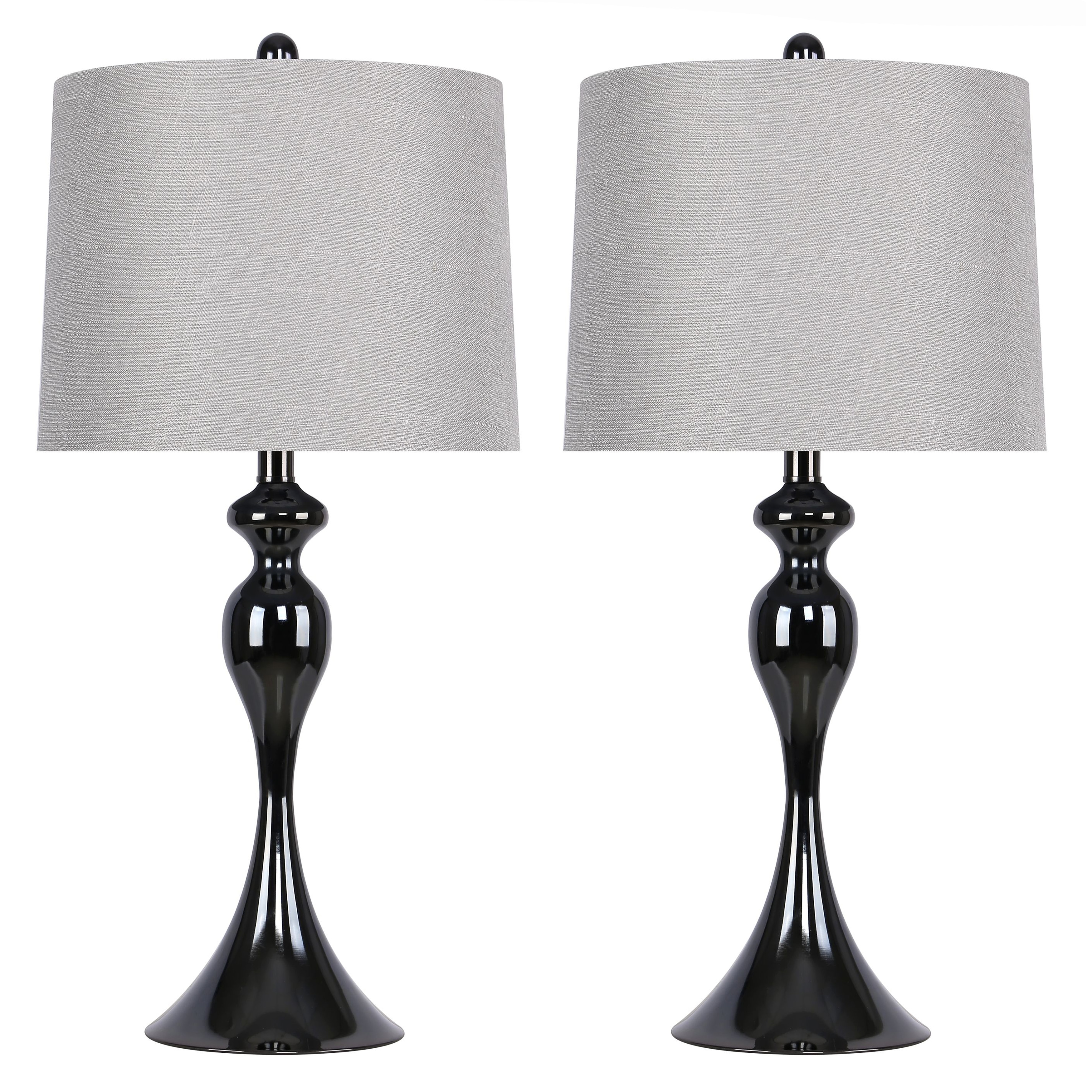 Grandview Gallery 27 Curvy Modern Metal Table Lamp Set With Tapered Drum Shades Set Of 2 On Sale Overstock 28668598