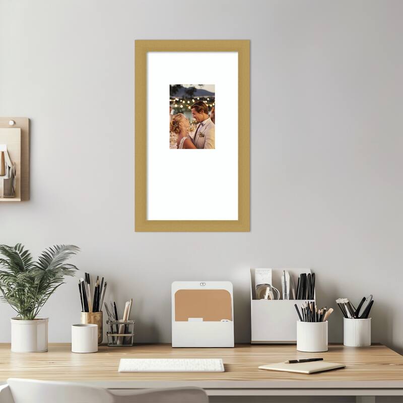Grace Brushed Gold Narrow Framed Picture Frame, Photo Frame