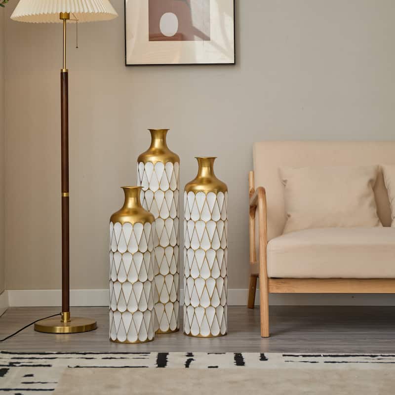 Set of 3 Modern Decoration Large Glazed Floor Vase