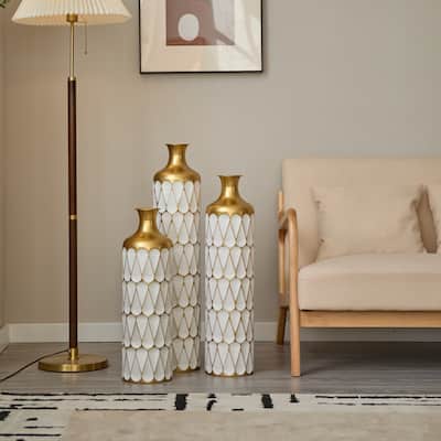 Set of 3 Modern Decoration Large Glazed Floor Vase