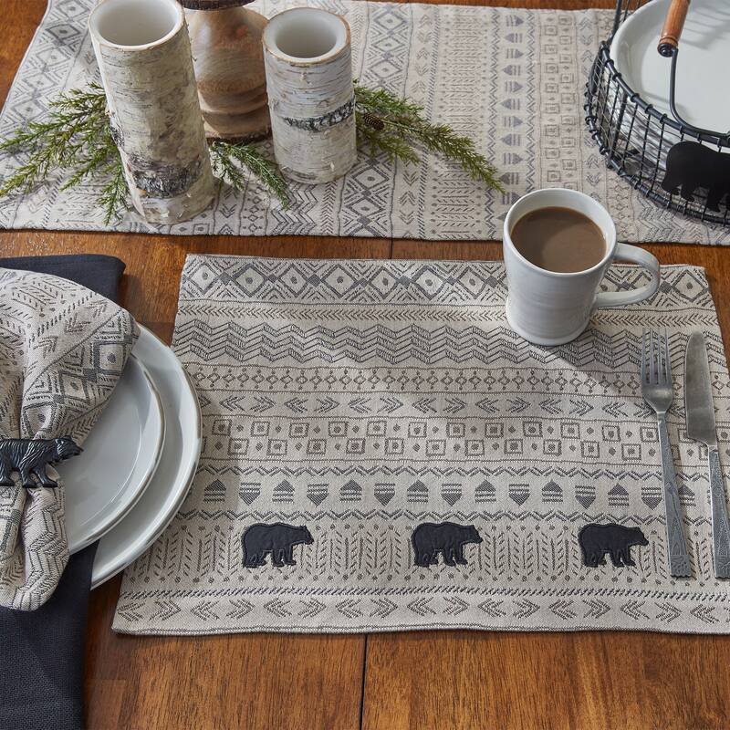 Park Designs Signal Mountain Applique Bear Placemat Set of 4 - 13" X 19"