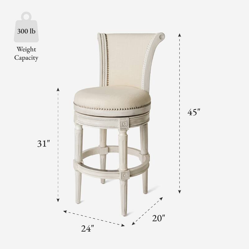 Maven Lane 31" Pullman Swivel Bar Height Kitchen Stool