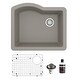 preview thumbnail 1 of 58, Karran Undermount Quartz 24 in. Single Bowl Kitchen Sink Kit Concrete